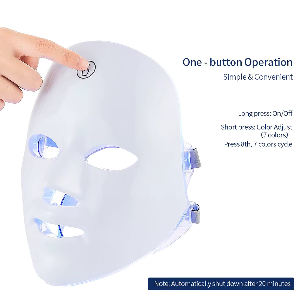 Skin Care Light Therapy Device - Wireless 7-Color LED Face Mask