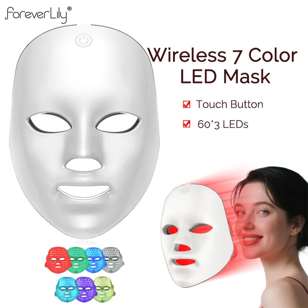 Skin Care Light Therapy Device - Wireless 7-Color LED Face Mask